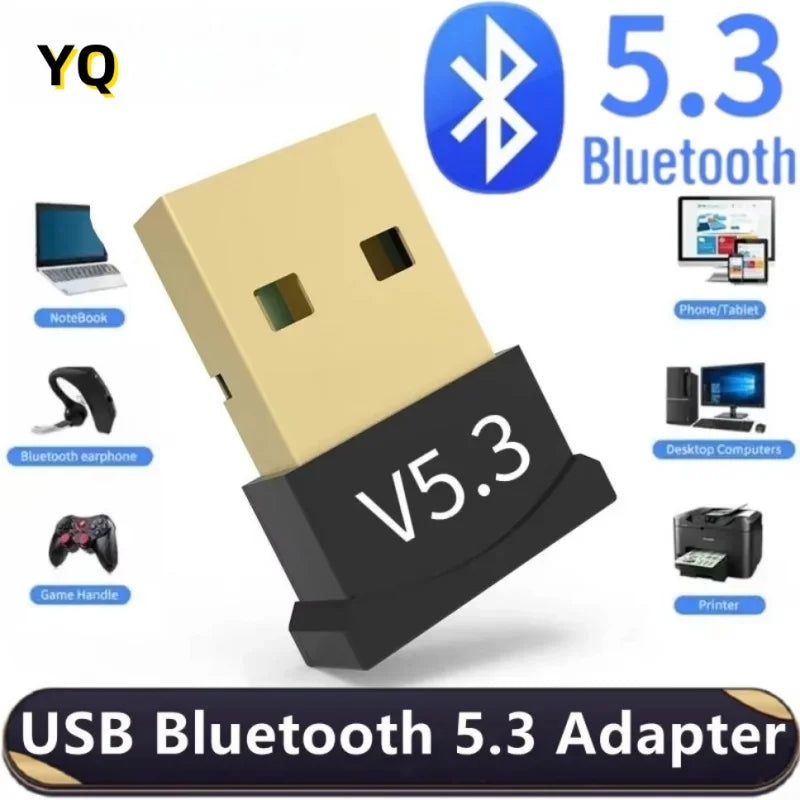 Adaptador USB Bluetooth 5.3 Adaptador inalámbrico Bluetooth 5.1 para PC Portátil Altavoz inalámbrico Receptor de audio Transmisor USB