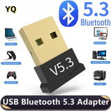 Adaptador USB Bluetooth 5.3 Adaptador inalámbrico Bluetooth 5.1 para PC Portátil Altavoz inalámbrico Receptor de audio Transmisor USB