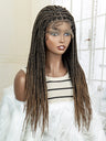 24" Full Lace Knotless Box Braided Wig | Lace Frontal Cornrow Braids | Baby Hair Synthetic Wig for Women
