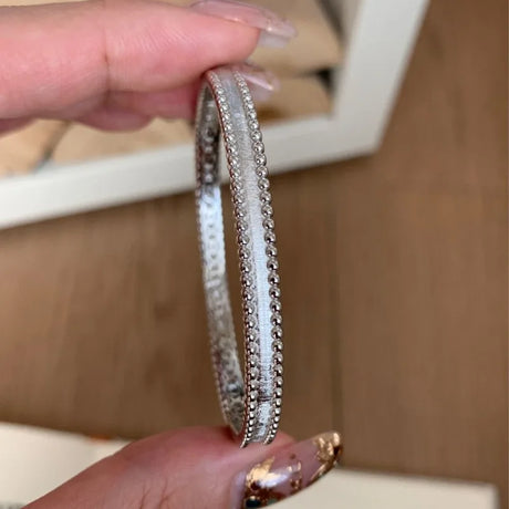 Classic silver 925 Light Luxury Round Bead Lace Brushed bracelet for women New in Simplicity Fashion bangles banquet Jewelry - Lootquake