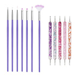 5/20Pcs Nail Art Brush Design Tip Painting Drawing Carving Dotting Pen FlatFan Liner Acrylic Gel UV Polish Manicure Tools