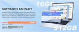 ACEMAGIC 15.6" Ultra Slim Laptop 16GB RAM 512GB SSD Intel N97 Notebook Gamer 1920*1080 Display Office Study Computer Windows 11 - Lootquake