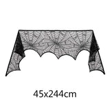 Halloween Decorations Set Spider Web Table Runner Fireplace Scarf Cover Tablecloth 3D Bats Wall Stickers Halloween Party Decor