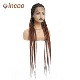 36" Ombre Honey Blonde Box Braids Wig | Full Lace | Cornrow Accents | Black to Blonde