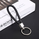 Originality PU Leather Metal Organization Rope Keychain Personality Custom Name Text Keyring Car Moto Key Ring Chain Gift - Lootquake