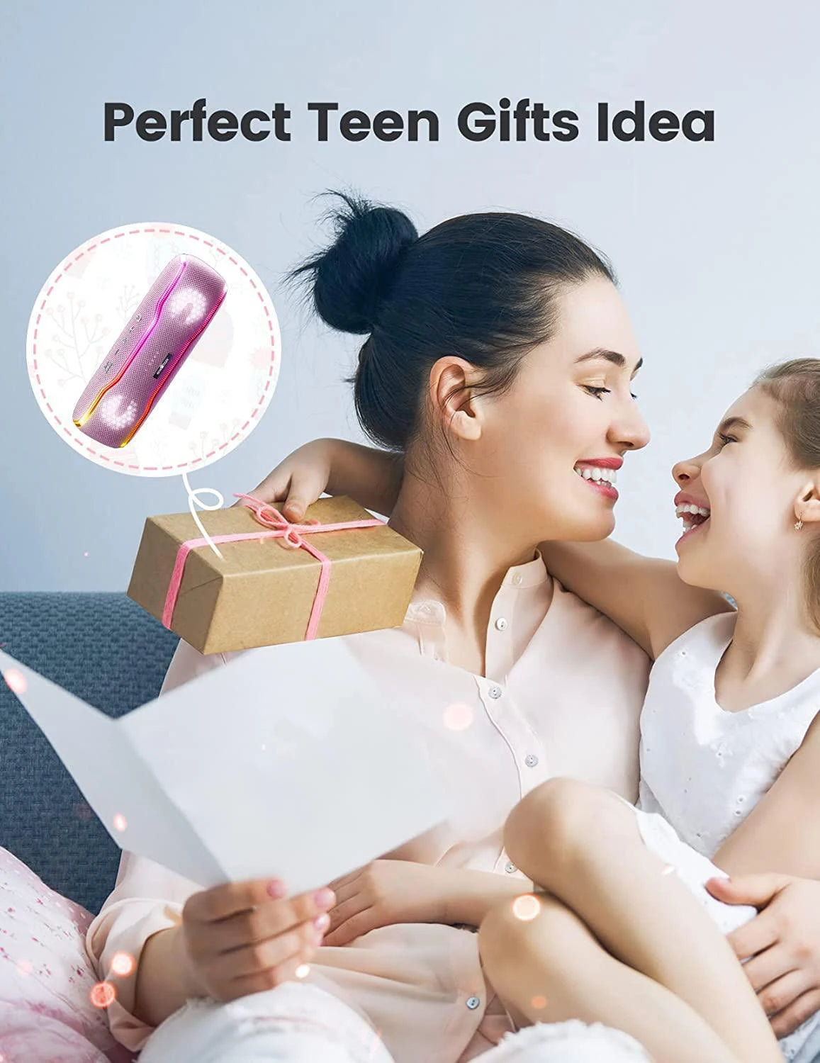 Enceinte Bluetooth WISETIGER d'extérieur, étanche IPX7, 25 W, BT5.3, haut-parleur stéréo surround avec lumières pulsées et égaliseur