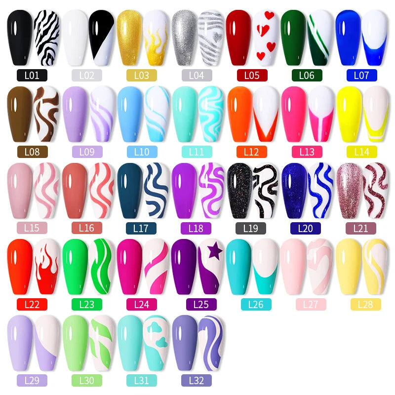 LILYCUTE 5ml Liner Gel Nail Polish UV LED Nail Art Paint Gel Gorgeous Glitter French Effect Semi Permanent Nail Painting UV Gel
