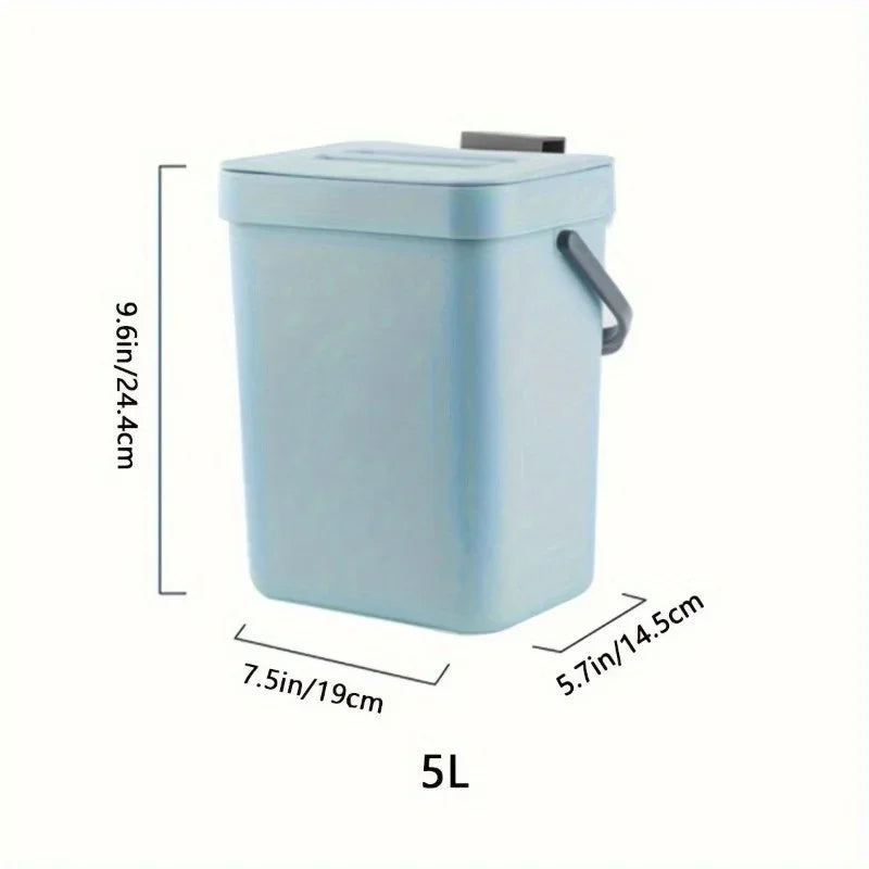Contenedor de residuos de comida para cocina, pequeño contenedor de compostaje de encimera con tapa, contenedor de restos de comida sin olor, cubo de basura de pared