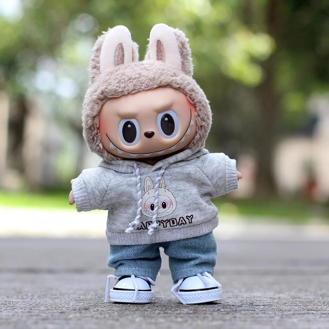 Labubu Bjd Vinyle Boîte Aveugle Pendentif Poupée Vêtements Combinaison Macaron Convient 17cmlabubu Décoration Polyvalent Mignon Tenue Agréable