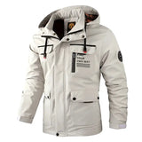 Fashion Men Casual Windbreaker Jacket Hooded Jacket Man Waterproof Outdoor Soft Shell Winter Coat Clothing Warm Fleece Thick - Lootquake