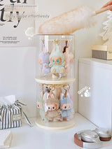 Labubu Pendant Display Box Rotating Transparent Labubu Doll Handmade Storage Display Stand Decorat Ornaments Collection Gifts