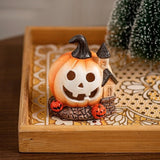 Decorative Resin Halloween Pumpkin House Scary Handmade Haunted House Ornaments Unique Pumpkin Figurine Festival Decor
