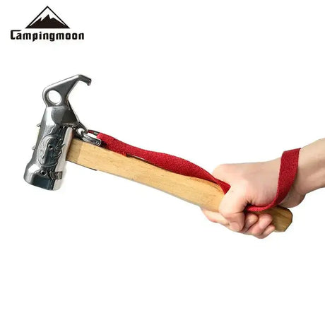 Campingmoon 1PCS Outdoor Multi-purpose Stainless Steel Copper Head Nail Puller Camping Hammer Fixed Tent Nail With Safety Rope - Lootquake