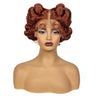 1B/30 Ombre Full Lace Handmade Bantu Braided Wig | Short Synthetic Knotless Braids with Transparent Lace