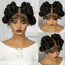 6" Short Cute Handmade Bantu Knotless Braids Wig | Transparent Full Lace