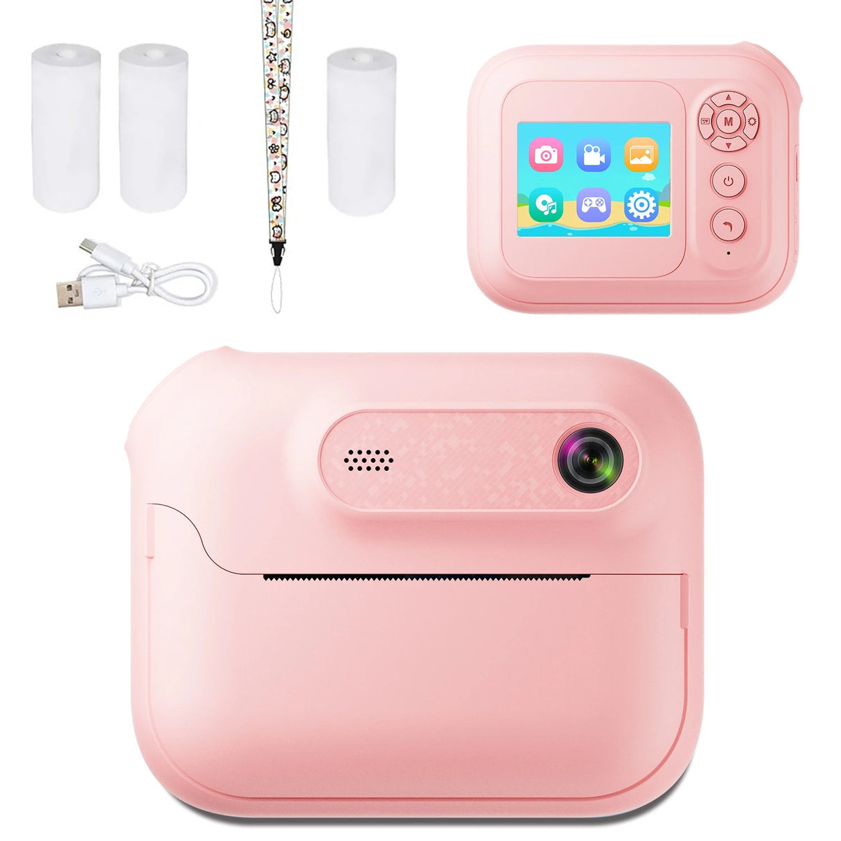 Appareil photo instantané S8 pour enfants, 1300 mAh, appareil photo numérique HD 1080p, idéal pour les cadeaux d'anniversaire des filles et des garçons