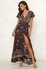 Vestido largo sexy con estampado de vacaciones de verano 2024 para mujer