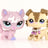 Mini 2pcs Lot Pet Shop Dogs and Cats Collectable With Accessories Best Gift For Kids Toy - Lootquake