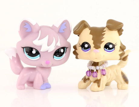 Mini 2pcs Lot Pet Shop Dogs and Cats Collectable With Accessories Best Gift For Kids Toy - Lootquake