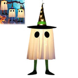 LED Witch Hat Halloween Decor - Glowing Hanging Ornament, Spooky Party Decoration for Haunted House & Witchcraft Theme
