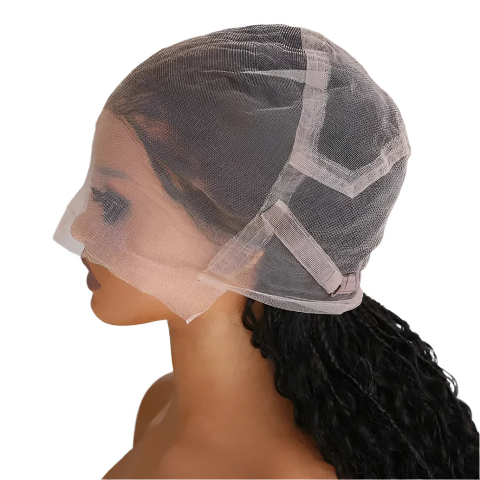 26" HD Full Lace Boho Box Braids Wig | Human Hair | 300% Density | Knotless | Curly Ends