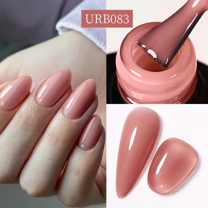 UR SUGAR Blue Color Rubber Base Gel Nail Polish Gold Glitter Base Gel Top Coat Soak Off UV LED Gel Nail Art Varnish Manicure