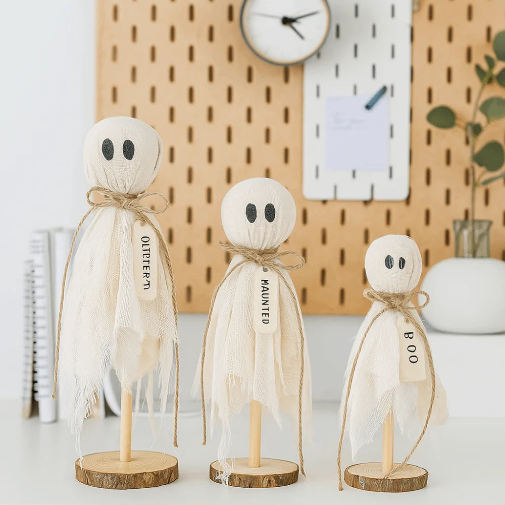 Wooden Crafts Ghost Wooden Stand Spooky Design Unique Ornaments Spooky Wooden Decor Halloween Handmade Decor