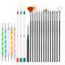 20/23PCS Professional Nail Art Brush Set with Liner Brush Dotting Tools Detail Brushes Synthetic Fiber for Acrylic/UV/Gel Polish