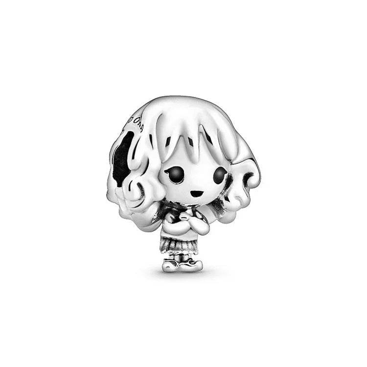 MINISO Charms de plata de ley 925 para pulseras originales de Harry Potter de 3 mm, colgantes para mujer, joyería DIY, regalos