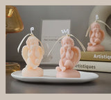 Vela perfumada con forma de ángel para decoración de habitación, estilo nórdico, que alivia la fatiga y crea un ambiente festivo para bodas y cumpleaños.