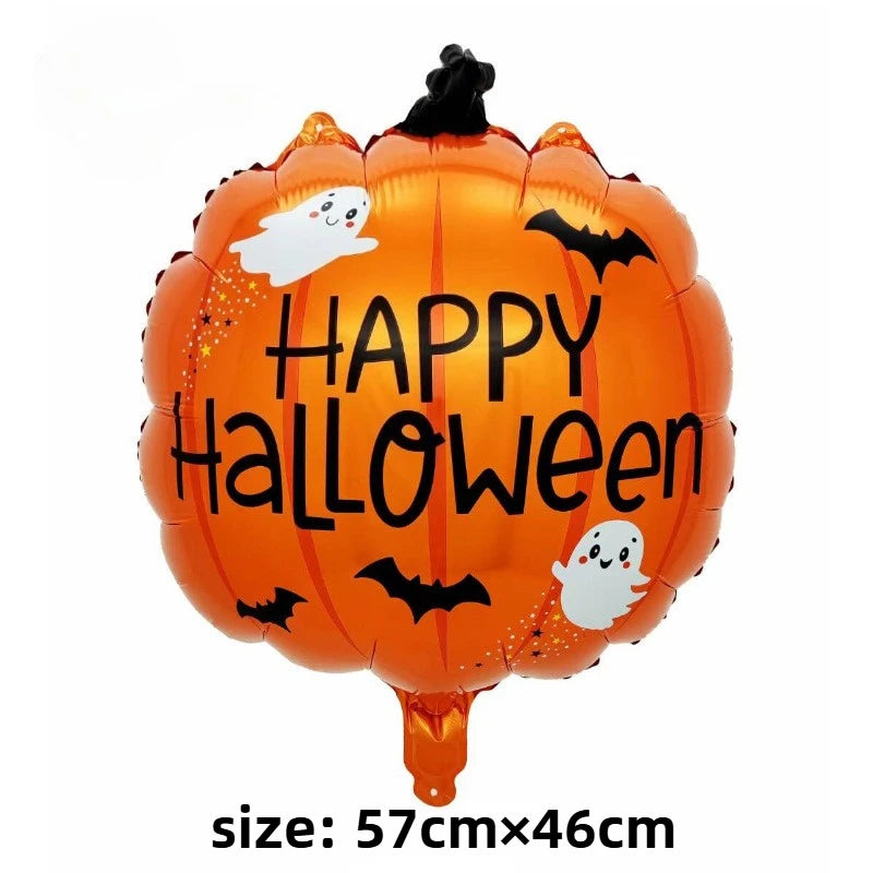 Halloween Balloon Decor Set with Pumpkin Skull Foil Balloons for Spooky Themed Party and Fun Cartoon Shaped Balloons