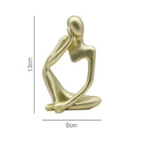 Escultura de minipensador, adornos de resina negra, esculturas abstractas modernas para escritorio, decoración del hogar, sala de estar, oficina