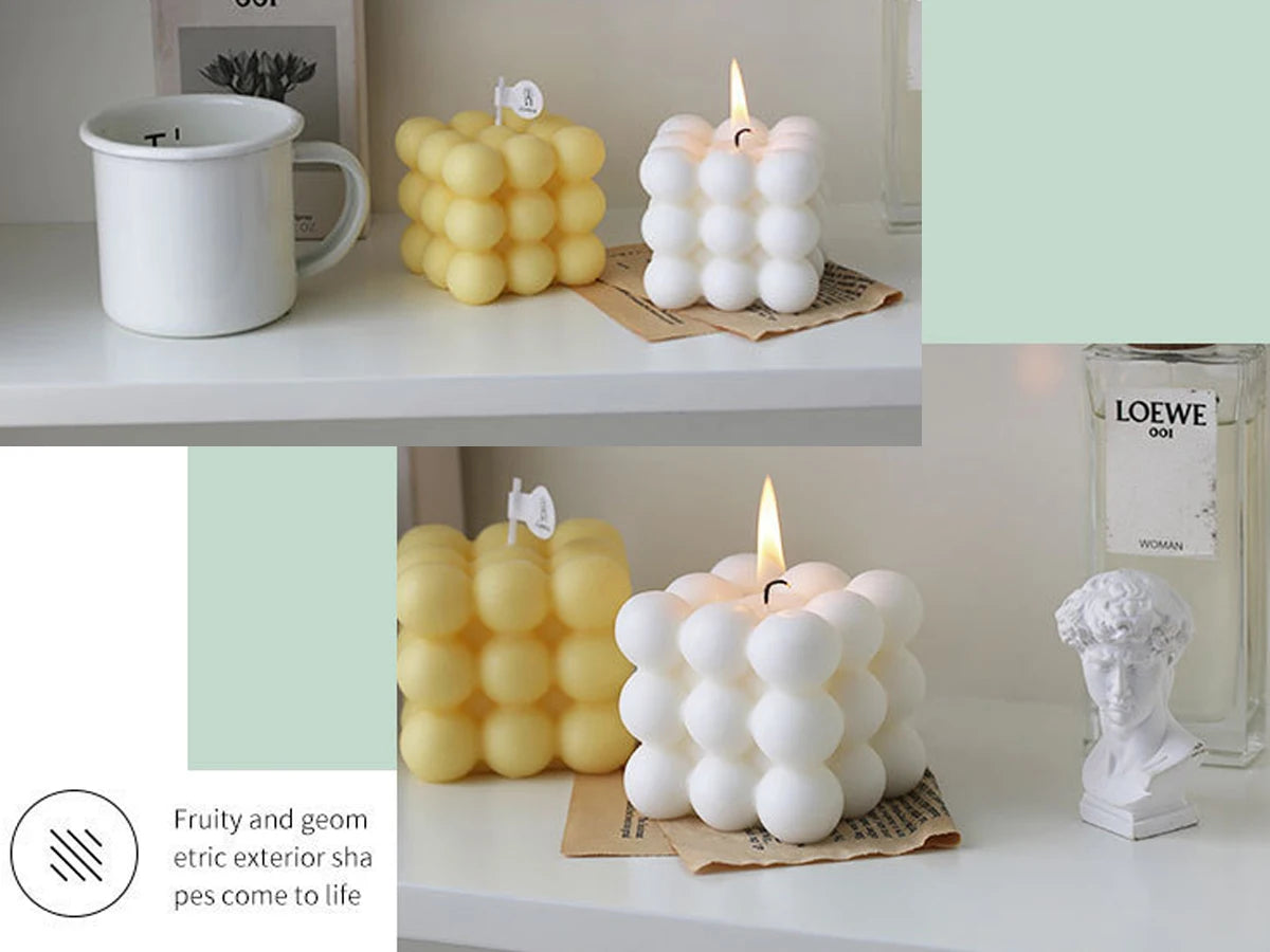 Bubble Candle Cube Fragrance Candles Handmade Scented Candle Soy Wax Candle Set for Home Decoration Wedding Party Birthday
