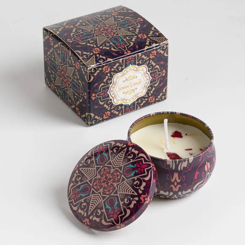 Velas aromáticas de osmanthus y gardenia con pétalos. Pequeñas velas aromáticas románticas para cumpleaños de niñas. Aromaterapia para el hogar.