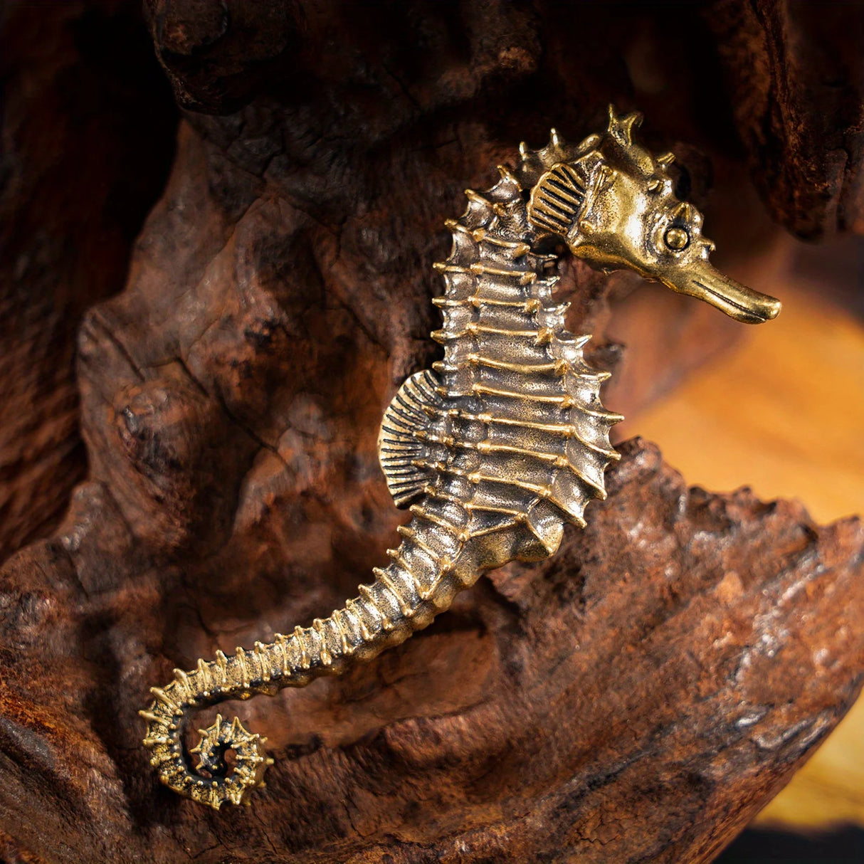 Brass Seahorse Sculpture Copper Seahorse Statue Mascot Exquisite Crafts Ornaments Office Decoration Business Gift