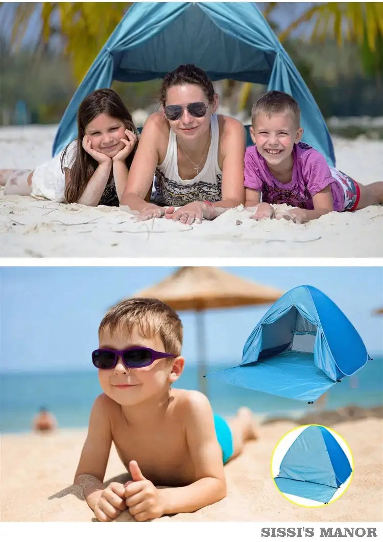 With Door Curtain 2-3Persons Pop Up Beach Tent Automatic Quickly Open Outdoor Camping Tour UV50+ Portable Ultralight Sunscreen - Lootquake