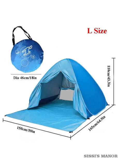 With Door Curtain 2-3Persons Pop Up Beach Tent Automatic Quickly Open Outdoor Camping Tour UV50+ Portable Ultralight Sunscreen - Lootquake