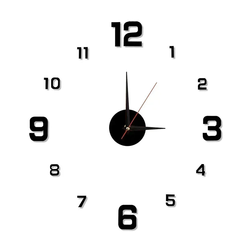 New 3D Acrylic Mirror Wall Clock Sticker for 40CM Fashion DIY Quartz Clocks Watch Home Decoration Living Room Stickers - Lootquake