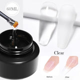 BORN PRETTY 60/30 ml Gel de extensión de uñas de gelatina dura Esmalte de uñas de gel Uñas francesas Nude Rosa Blanco Transparente Suministros de uñas Gel para extensión