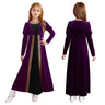 Girls Velvet Medieval Princess Dress Long Sleeve Renaissance Retro Robe Ancient Roman Long Dress for Halloween Carnival Party