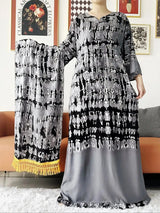 Vestido largo Abaya de algodón suelto de manga larga con estampado dashiki africano de nuevo estilo para mujer, vestido informal de verano