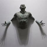 Nueva decoración de pared de imitación de cobre, personaje abstracto, resina, hombre escalador, estatua, escultura, fondo, arte de pared 3D a través de la pared