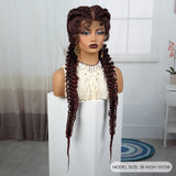 36" Blonde Twisted Braids Wig | Transparent Lace Front | Baby Hair