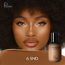Base de maquillaje natural de larga duración Pudaier - Botella pequeña marrón, acabado mate, no pegajosa, textura cremosa, adecuada para todo tipo de piel
