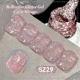 BORN PRETTY 10ml Reflective Glitter Gel Nail Polish Carat Mirage Sparkling Color Shine UV LED Soak Off Semi-Permanant Varnish
