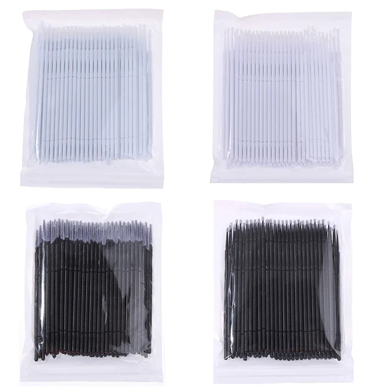 Lot de 100 micro-brosses professionnelles jetables pour extensions de cils, pour maquillage, mascara, pinceaux de maquillage