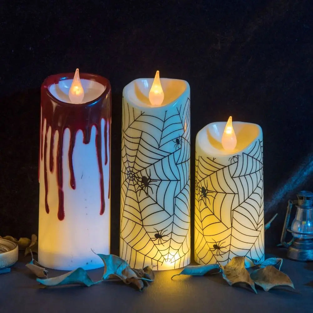 Bougie électronique amusante pour Halloween, décoration d'intérieur, lampe LED, arrangement créatif, veilleuse