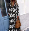 Bohemian Casual Print V-neck Long Dress Spring Autumn Vintage Mosaic Print Maxi Dress Loose Long Sleeve Holiday Dresses Vestido - Lootquake