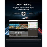 WOLFBOX G930 Caméra de tableau de bord 10 pouces Wifi 4K DVR pour voiture FOV 140° Caméra de tableau de bord avec rétroviseur, vue de stationnement 24h/24, écran tactile, enregistreur vidéo