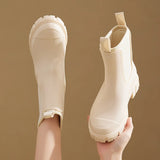 Stylish Women's Rain Shoes for Summer: Short-cylinder, Low-top, Wear-resistant and Waterproof Water Boots